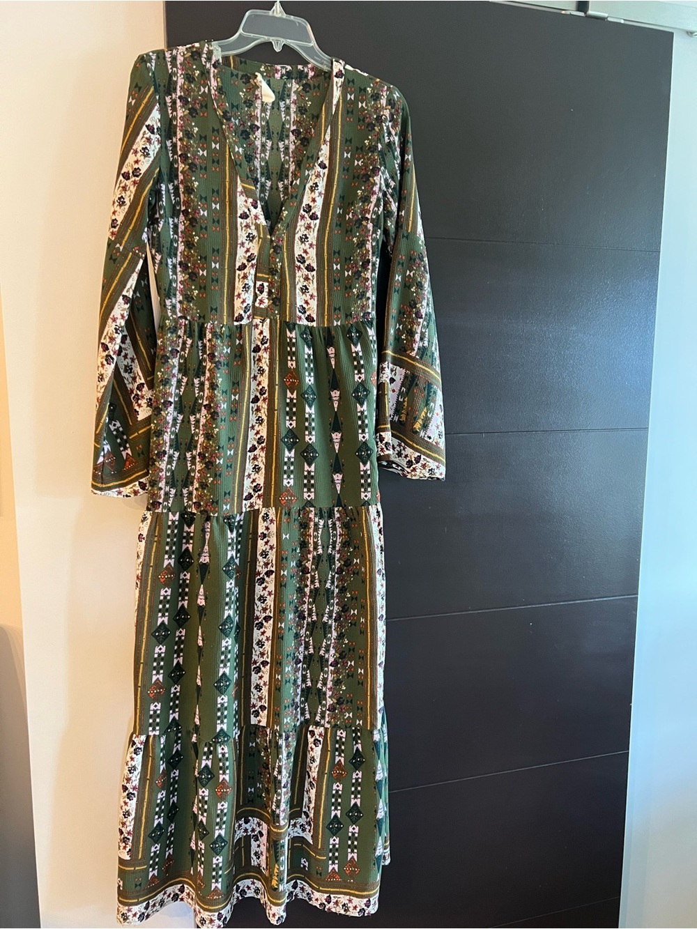 Altard State Maxi Dress Women Small Green Multicolored Boho Hippie